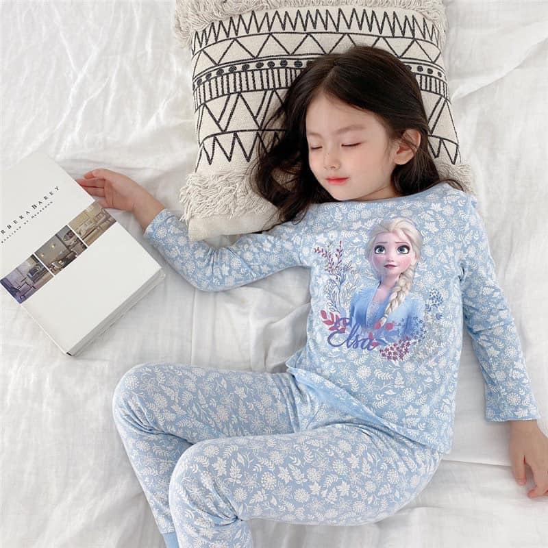 Bộ cotton Elsa bé giá dài tay thu đông cực ấm