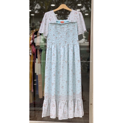 [SIZE 40-85KG] Đầm bầu maxi voan hoa mềm mát co dãn kiểu dễ thương fom dài có size bầu 85kg vẫn thoải mái mát mẻ