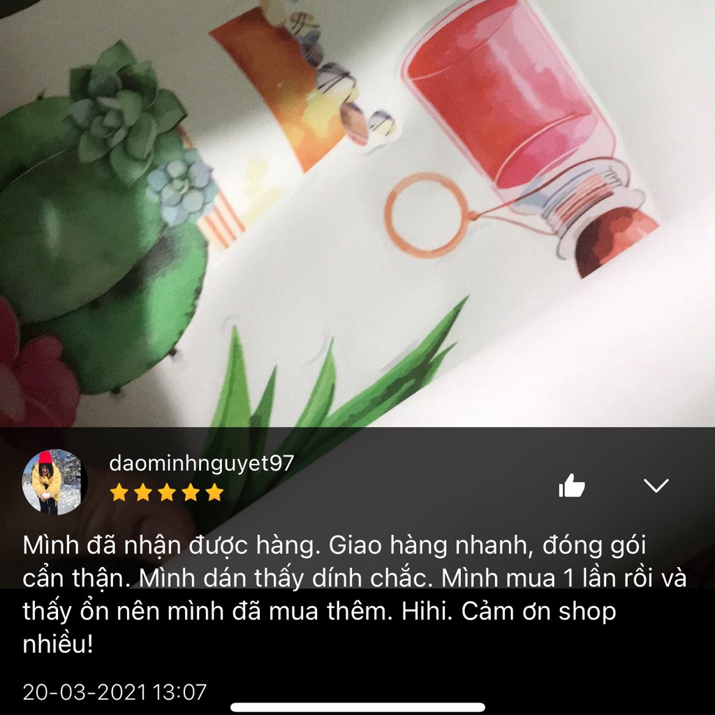 Decal dán tường hàn quốc trang trí, decor phòng ngủ phòng khách hình cây hoa lá 3D