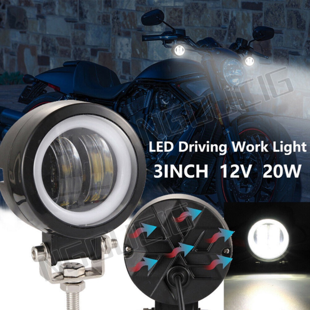 Đèn Pha LED Tròn / Vuông Siêu Sáng Hình Đôi Mắt Thiên Thần 20W Dành Cho Xe Hơi SUV