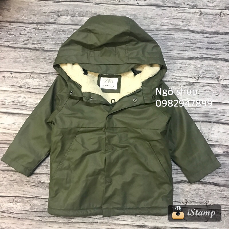 Áo Raincoat Lót Lông Cừu Cho Bé Trai