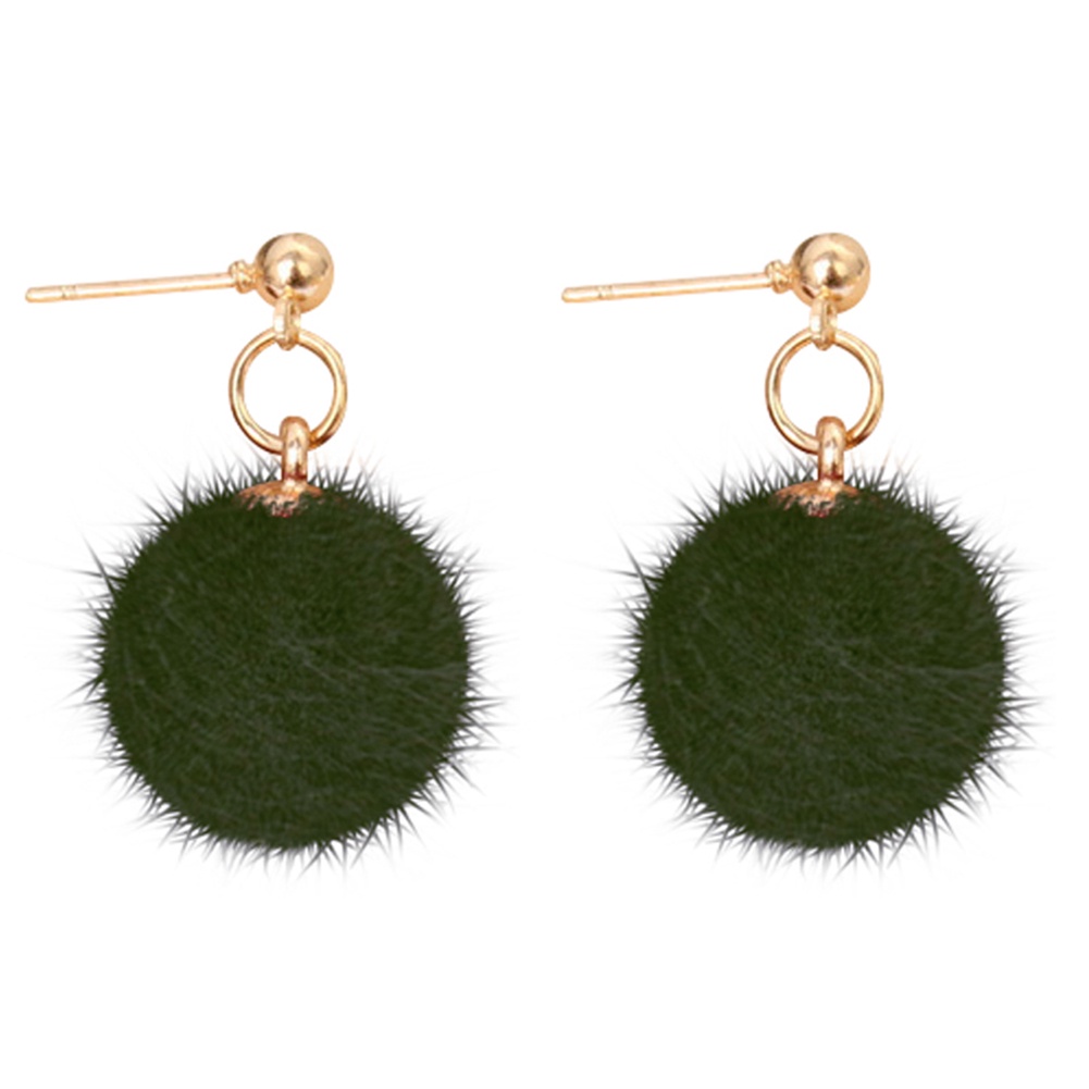 Khuyên tai quả cầu lông xù thời trang thanh lịch dành cho phái nữ