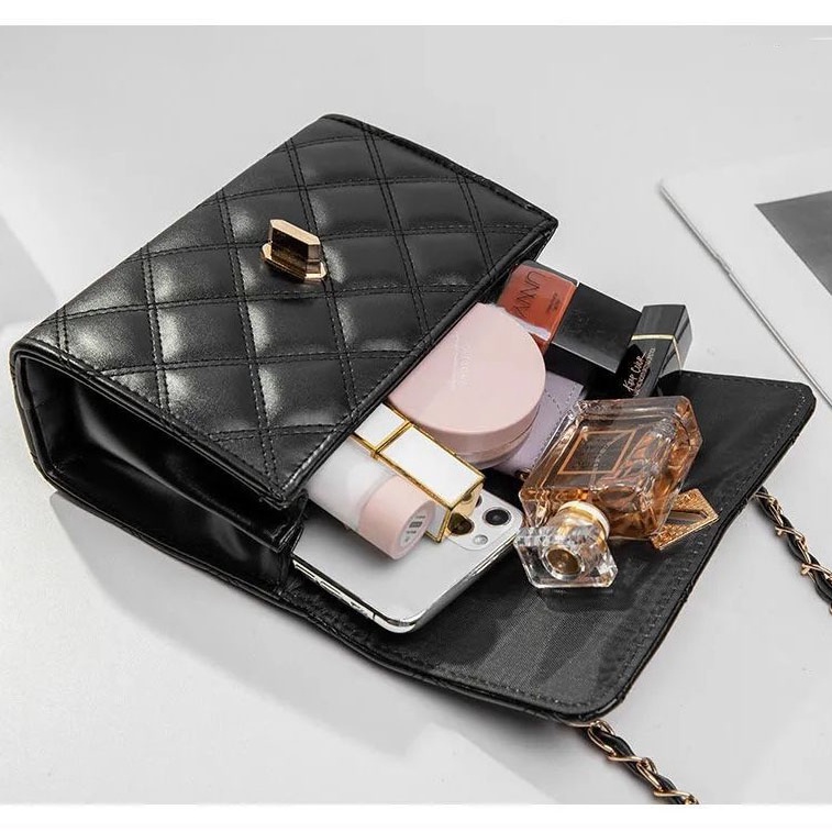 Túi Xách Nữ Túi Xách Da PU Phối Dây Xích Đeo Vai Sành Điệu Hợp Thời Trang Cho Nữ