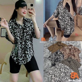 Áo somi Loang báo, sơ mi beo form rộng tay lỡ hot 2022