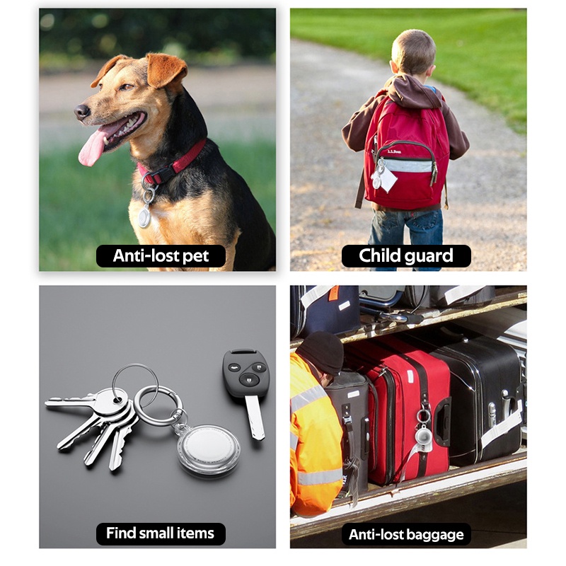 Vỏ bảo vệ TBTIC bằng silicon trong suốt kèm móc khóa thép không gỉ chống thất lạc cho Apple Airtag