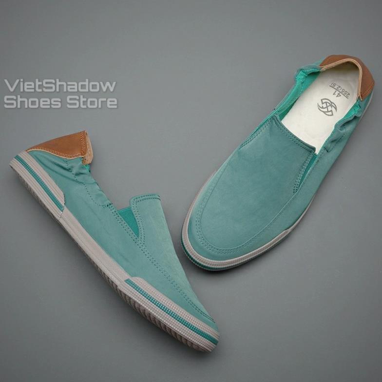 Slip on nam - Giày lười vải nam cao cấp - Mũ giày bằng polyester (gió) chống thấm 4 màu tuyệt đẹp - Mã 20610 ViP