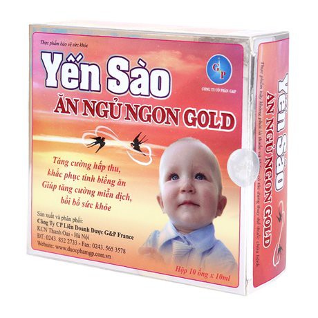 Thực phẩm bảo vệ sức khỏe Yến Sào Ăn Ngủ Ngon Gold GP (Hộp 10 ống x 10ml) | BigBuy360 - bigbuy360.vn