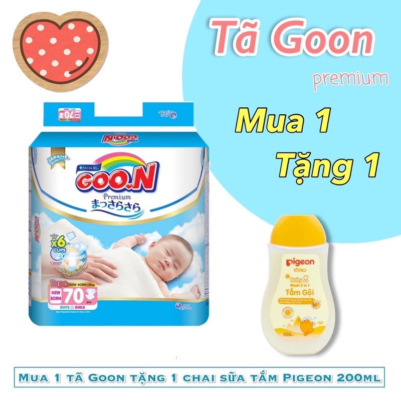 Tã Goon Premium Dán và Quần đủ size NB70/S64/M60/L50/XL46