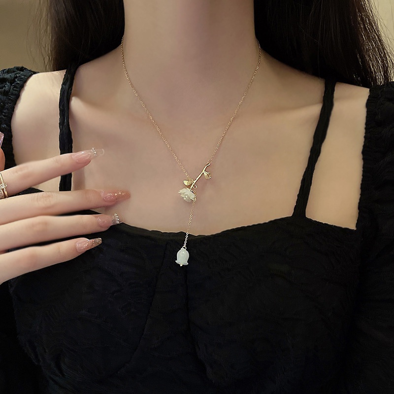 Vòng cổ Hợp Kim Mặt Hình Hoa Hồng Thời Trang Cho Nữ