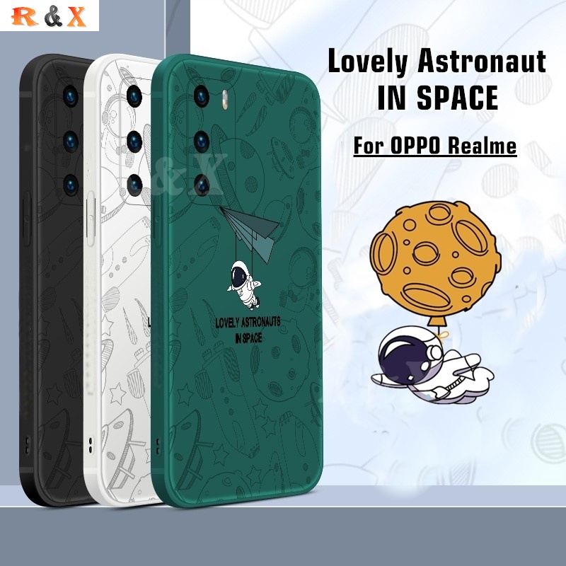 Ốp Điện Thoại Silicon Hình Phi Hành Gia Cho Realme C2 C11 2021 C20 C15 C12 C25 C25S C3 Realme5 5i 6i Narzo 30A