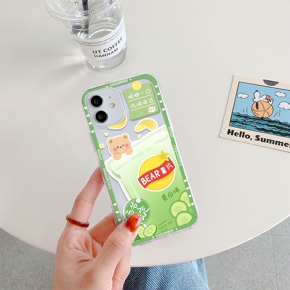 Ốp Điện Thoại Hình Gấu Ăn Kem Cho Iphone 11 Pro Max 12 Pro Max 13 Pro Max Mini Iphone 6 7 Iphone 8 Iphone 6 7plus Iphone Se 2020 Iphone X Xs Xr 5 4