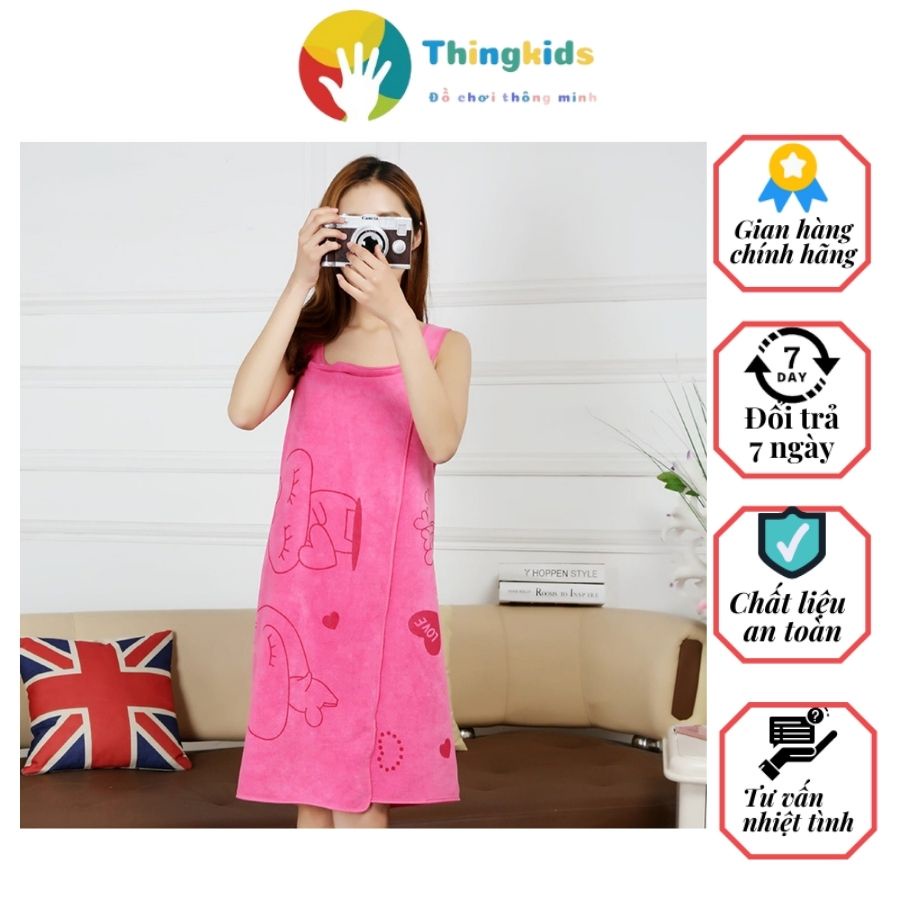 Khăn tắm đa năng 2 dây cao cấp liệu chất liệu cotton 70c140cm - Thingkids