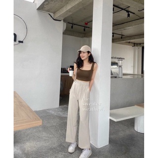 Áo thun croptop 2 dây bảng to (hình thật trên sàn)