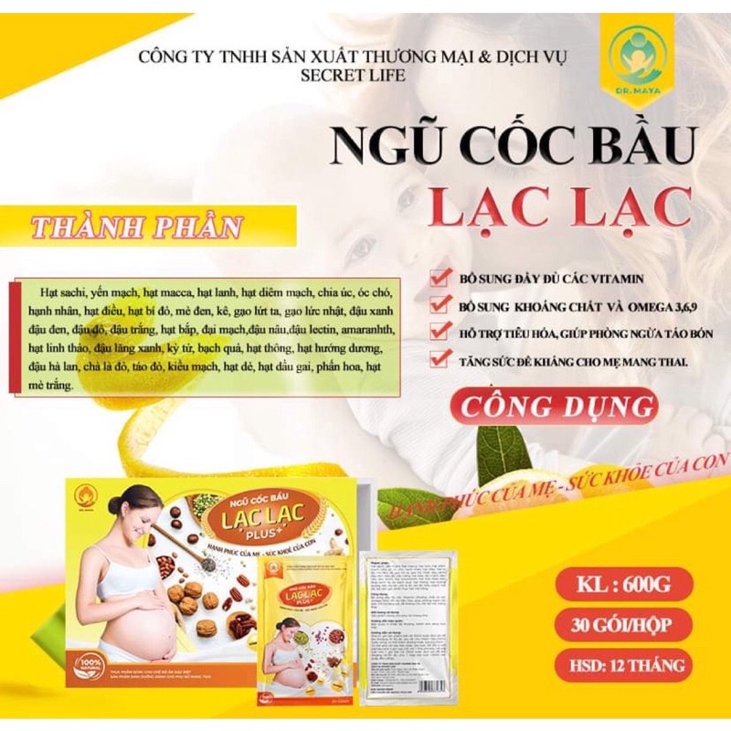 Ngũ cốc bầu Lạc Lạc hộp 30 gói