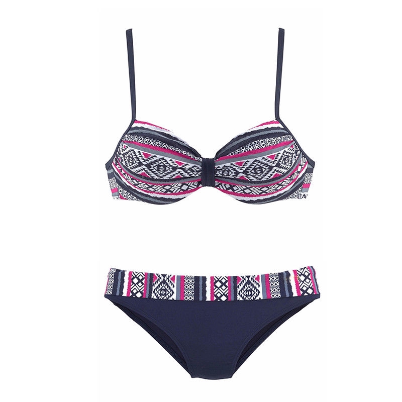 Đồ bơi 2 mảnh 2 dây họa tiết chấm bi/hoa văn có đệm ngực phong cách Boho gợi cảm dành cho bạn nữ