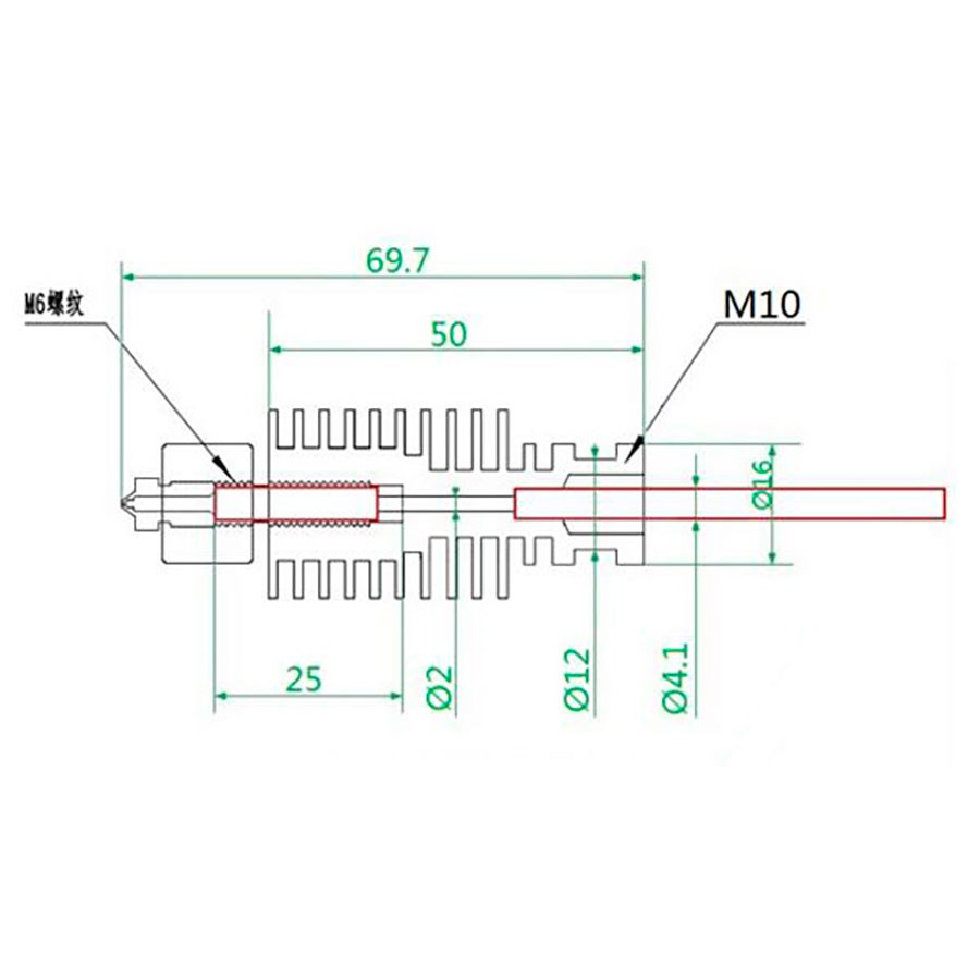 Ống tản nhiệt E3D V6 Voron,V5,V6 (heatsick)