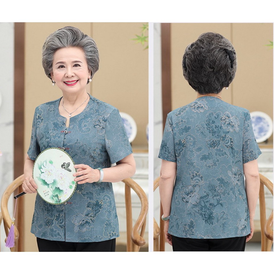 Thời trang trung niên cho bà - Bộ đồ mùa hè cho người cao tuổi