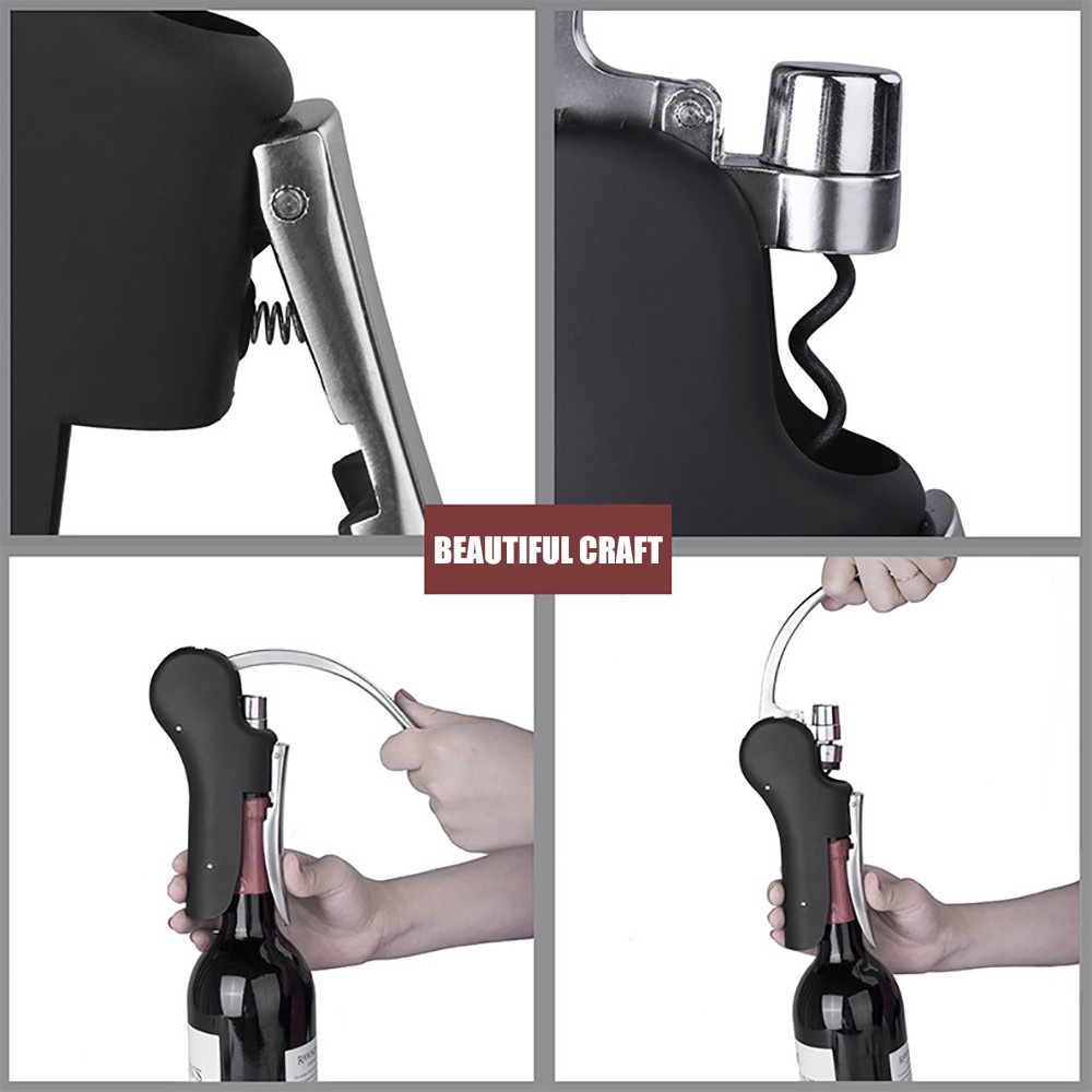 Bộ Dụng Cụ Khui Mở Rượu Vang Lucaris Kèm Nút Quản Cao Cấp, Chất Liệu Hợp Kim Siêu Bền - LCMR