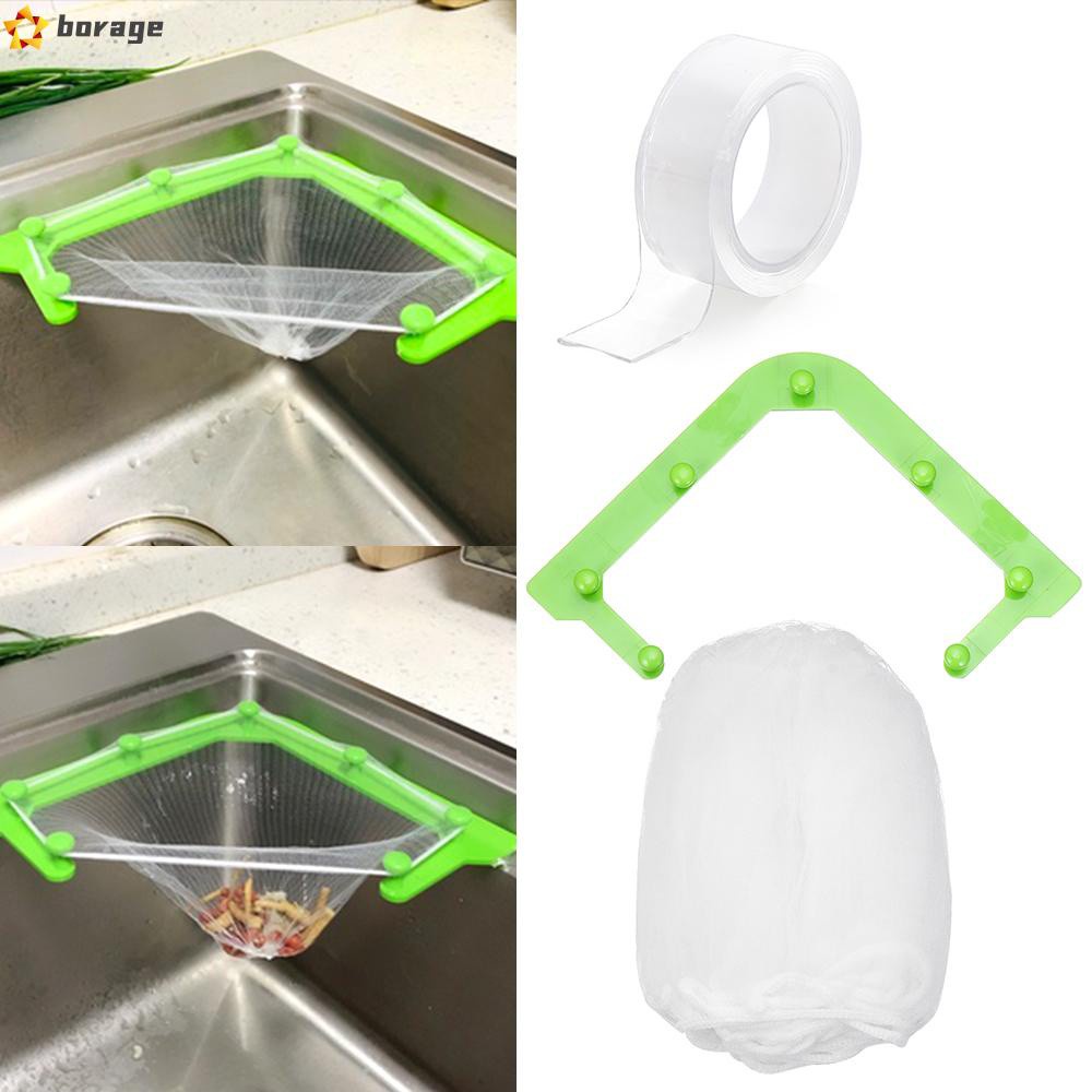 Borage Giá Đỡ Túi Rác Hình Tam Giác Gắn Góc Bồn Rửa Chén
