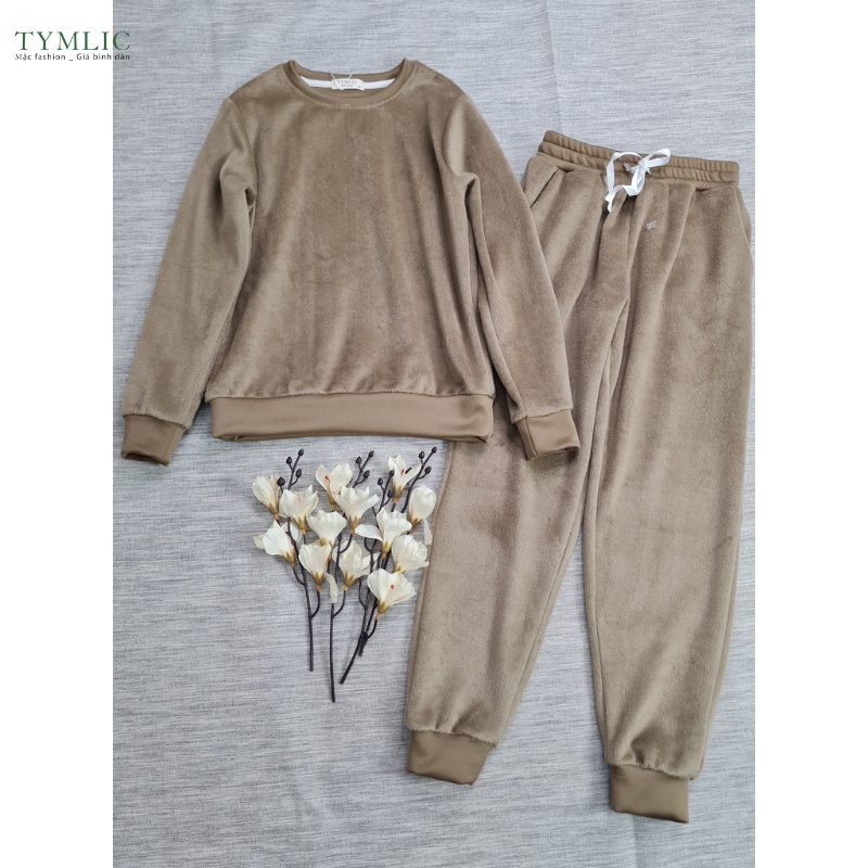 Bộ Nỉ Lông Dài Tay 2 Màu TYMLIC | BigBuy360 - bigbuy360.vn
