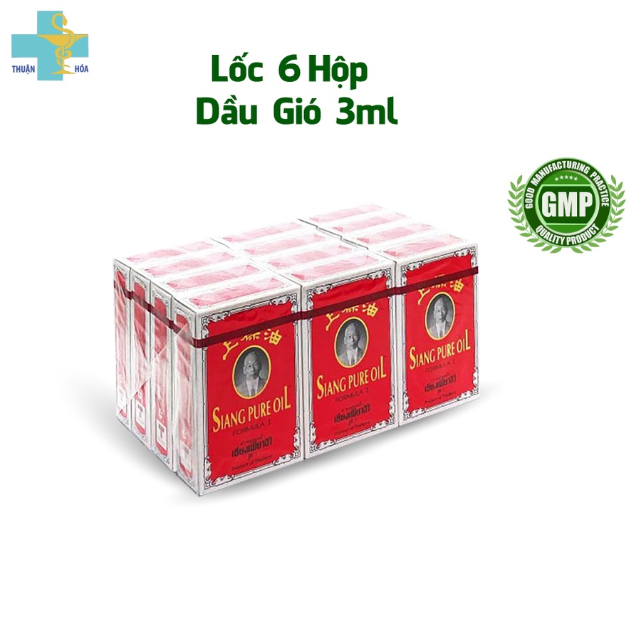 Dầu Gió Thái Siang pure THUẬN HÓA Giúp Hỗ Trợ Làm Đỡ Đi Các Cơn Đau Mỏi 3ML Loại I Lốc 12 Chai