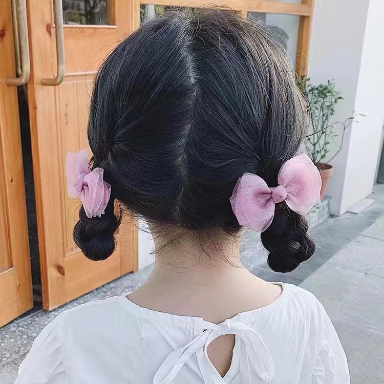 1 Cặp Kẹp Tóc Hình Nơ Dễ Thương Dành Cho Bé Gái