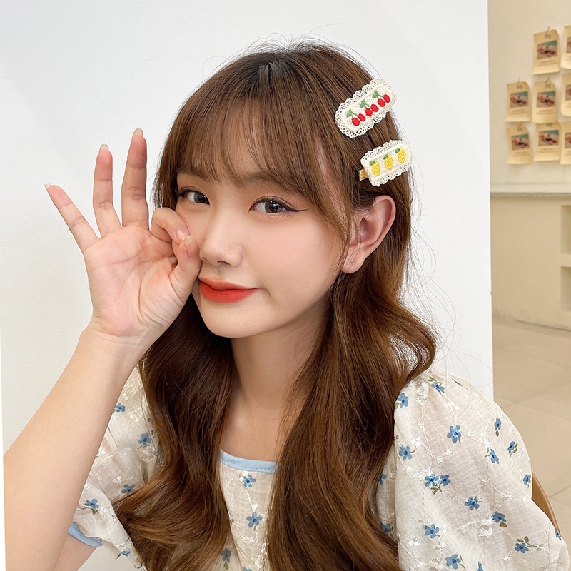 Kẹp Tóc Đan Len Hình Trái Cây Ngọt Ngào Đáng Yêu Phong Cách Hàn Quốc Cho Nữ