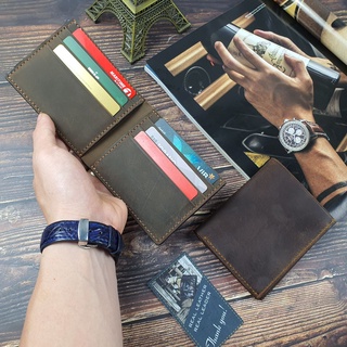 Ví nam da bò sáp may thủ công handmade ws226lea - 100% da bò thật, bh 3 năm