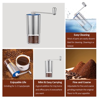 Mini Manual Coffee Grinder With Transparent Body Adjustable Ceramic