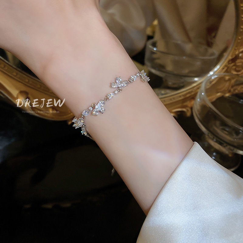 Vòng Tay Đính Đá Zircon Cao Cấp Phong Cách Hàn Quốc Thời Trang Mùa Hè Cho Nữ