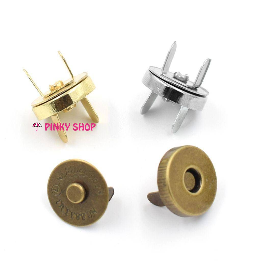 Nút hít nam châm gắn túi loại dày, đường kính 1.4cm, 1.8cm, nguyên liệu làm túi ví, túi xách handmade Pinky Shop mã NHNC