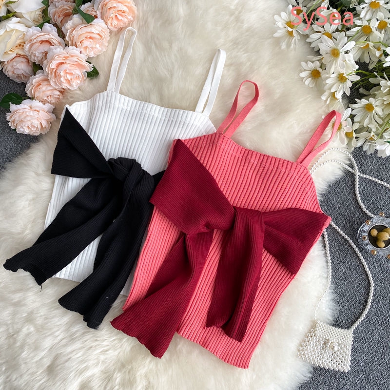 Áo Không Tay Dệt Kim Thiết Kế Ngọt Ngào Cho Nữ