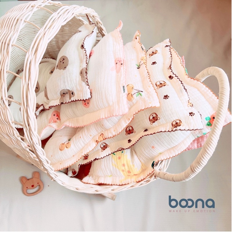 Gối lõm xô Muslin Bôna sơ sinh