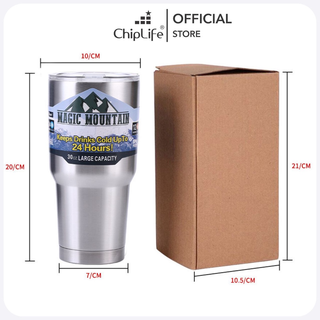 Ly Giữ Nhiệt CHIPLIFE Inox 304 LT900 dung tích 600ml - 900ml| An toàn sức khỏe