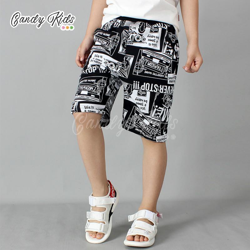 Quần Short Cotton Họa Tiết Graffiti Cá Tính Dành Cho Bé Trai 7-11 Tuổi