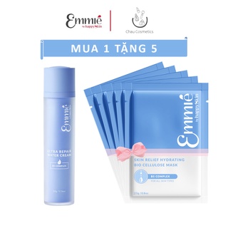 Combo kem dưỡng B5 kết cấu giọt nước và 5 mặt nạ sinh học B5 Complex Emmié by Happy Skin Emmie