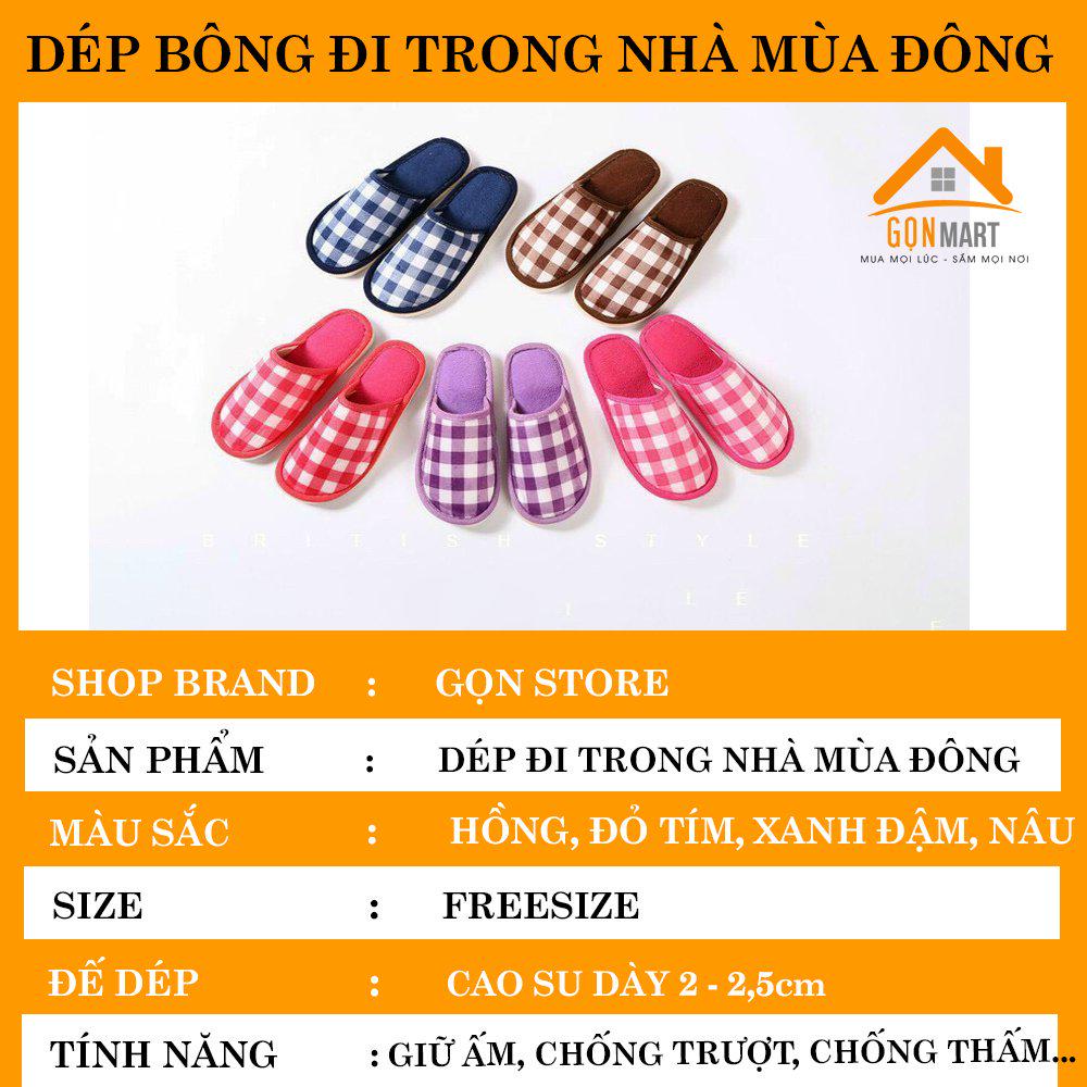 Dép bông đi trong nhà giữ ấm chân trong mùa đông đế chống thấm, chống trơn trượt, siêu nhẹ, êm chân không bong tróc