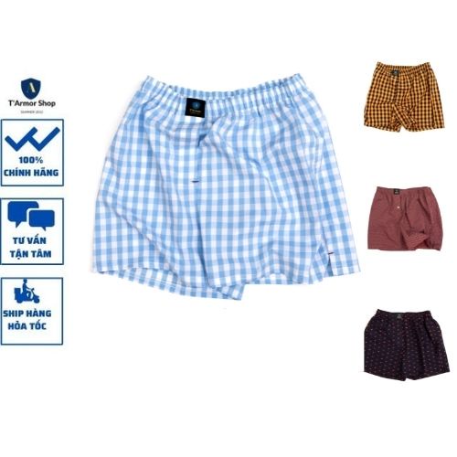 Quần Short Nam T'ARMOR Giá Rẻ , Quần Đùi Nam Được May Với Chất Liệu Vải KATE Tạo Sự Thoải Mái Khi Mặc Ngủ , Mặc Nhà.