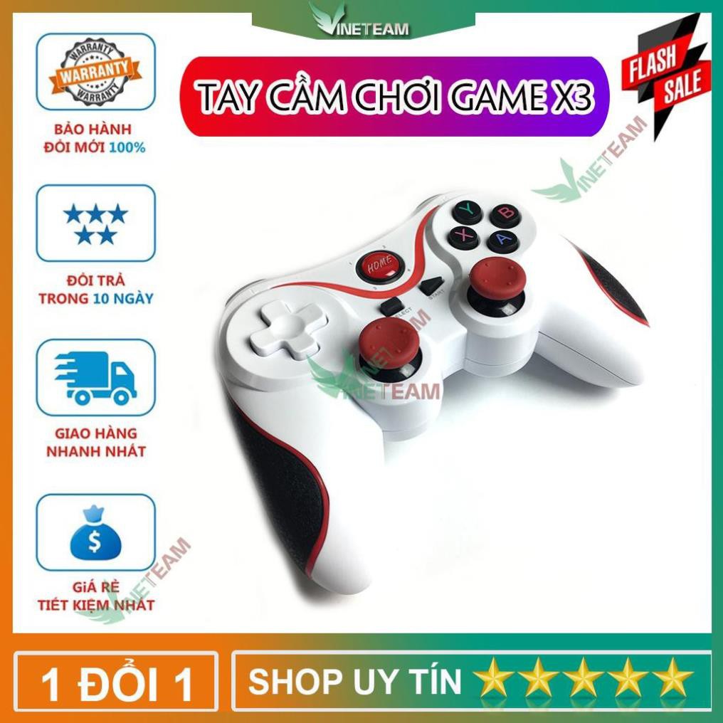 Freeship 50k Tay cầm chơi game không dây bluetooth Gamepad T3 -X3 tặng giá đỡ điện thoại