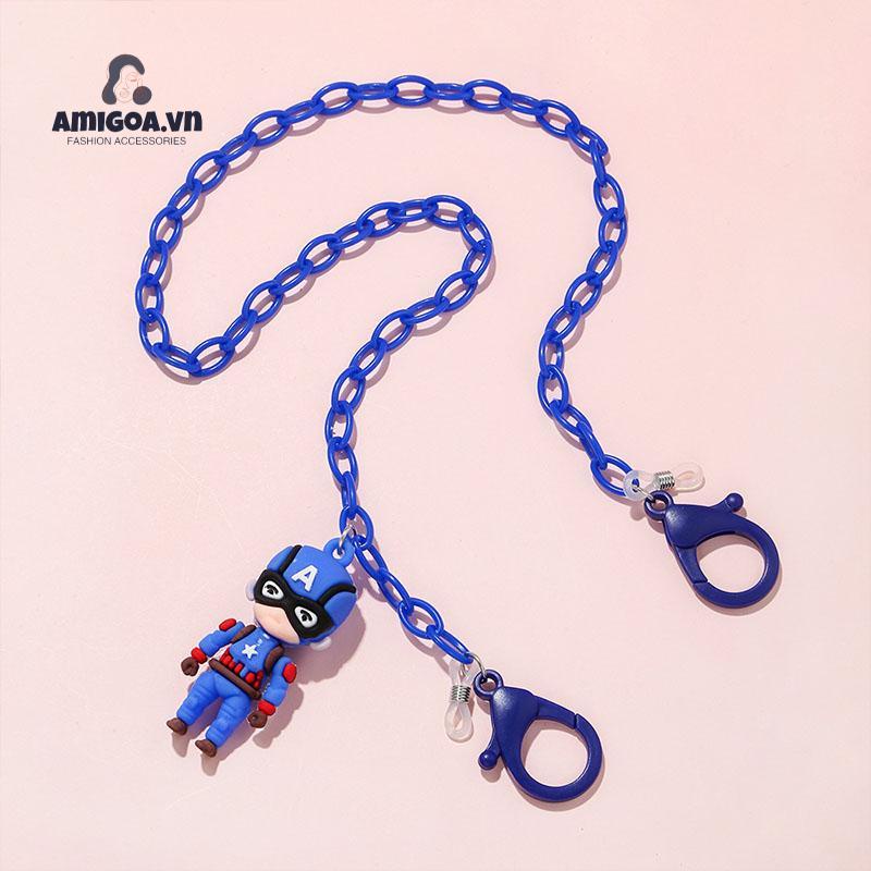 Dây Đeo Mắt Kính Bằng Acrylic Chống Trượt In Họa Tiết Hoạt Hình Marvel Thời Trang Cho Nam Và Nữ