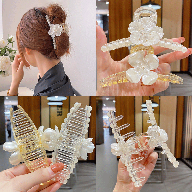 Kẹp Tóc Hình Bông Hoa Đính Ngọc Trai Giả Thời Trang Cho Nữ Thanh Lịch