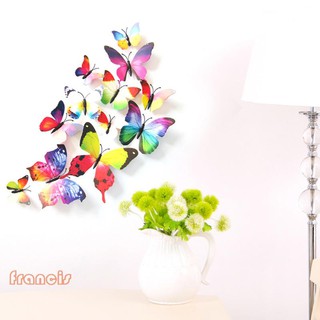 Bộ 12 con bướm nam châm 3D dán tường