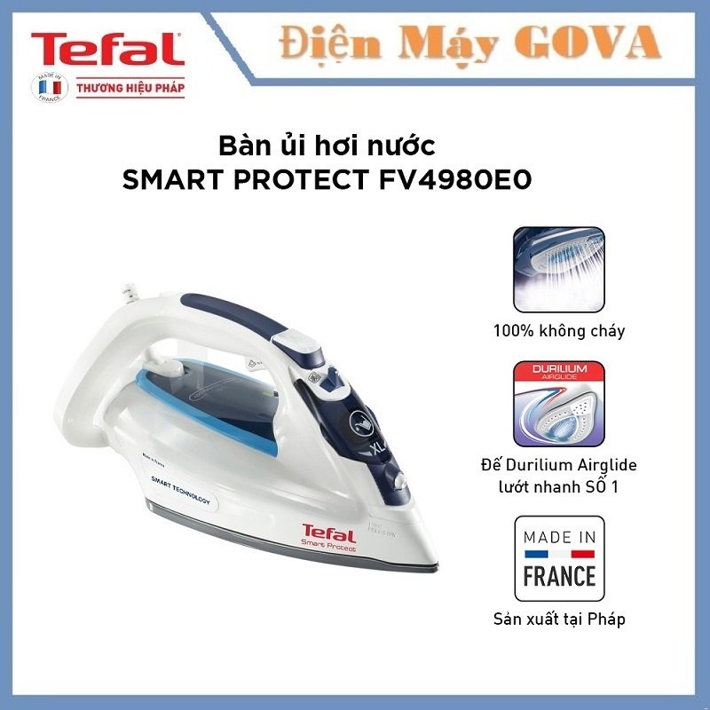 Bàn Ủi Hơi Nước Tefal Smart Protect - FV4980E0