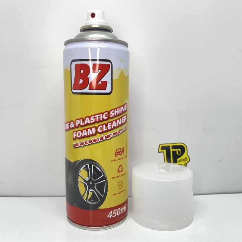 Chai xịt bóng vỏ BZ, dưỡng nhựa nhám, cao su mẫu mới 450ml