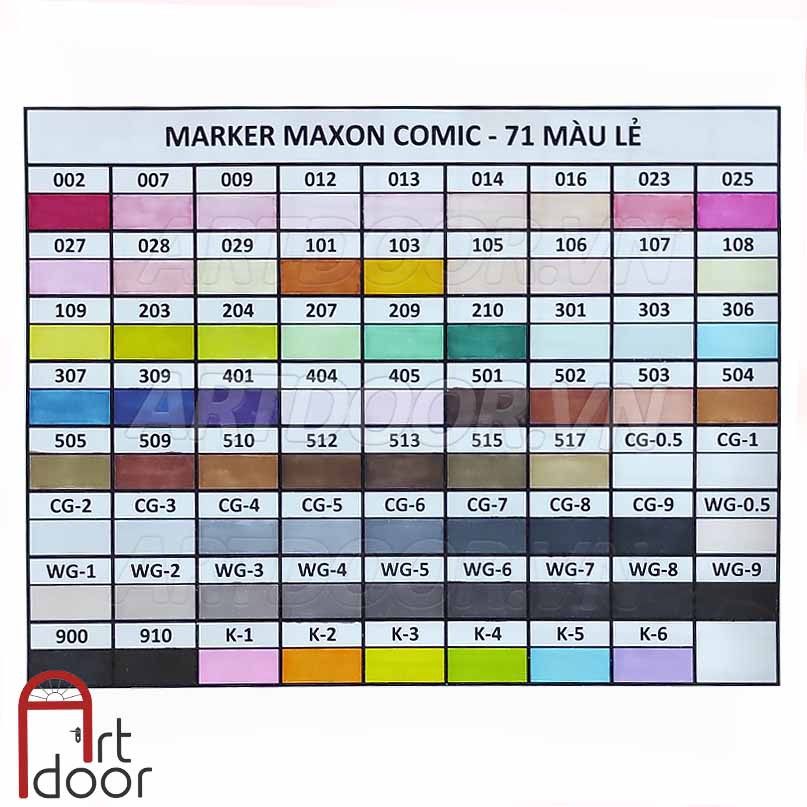 [ARTDOOR] Bút Marker MAXON Comic Lẻ (gam Xám/Dạ Quang)