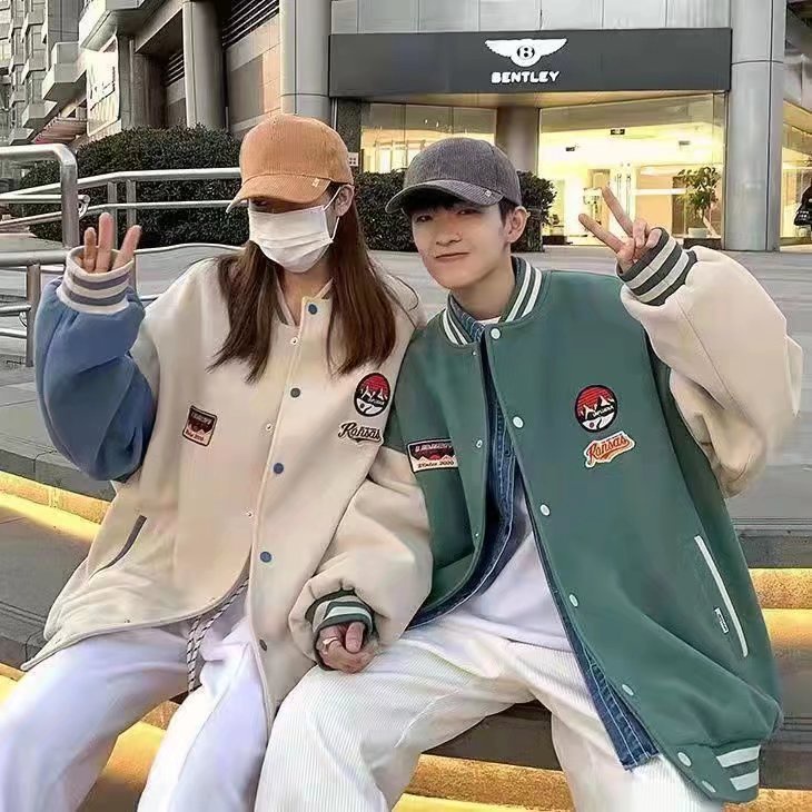 Áo khoác bóng chày dáng rộng thời trang xuân thu cá tính