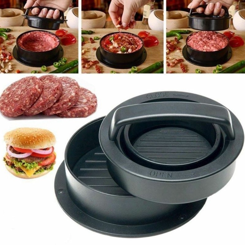 Bộ khuôn làm bánh burger 3 trong 1 kèm 120 tờ giấy sáp tiện dụng