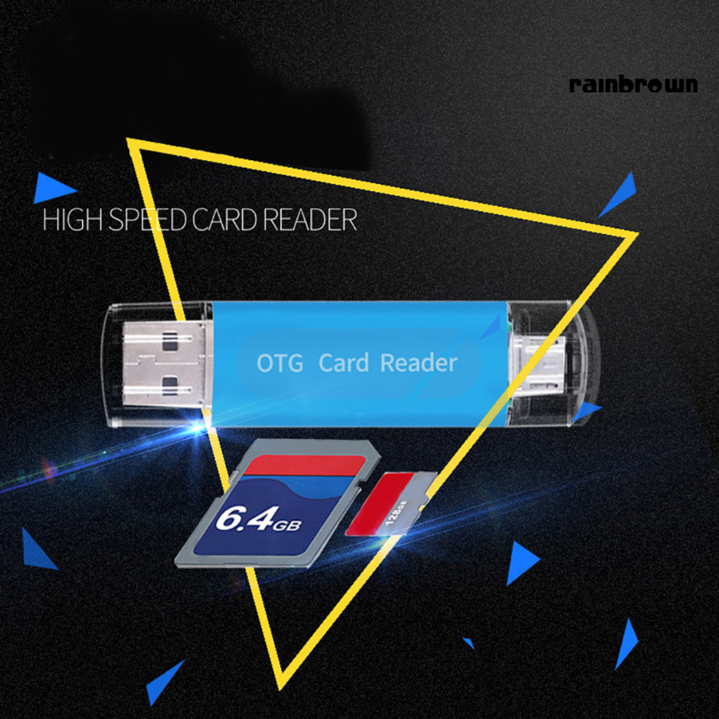 2 in 1 USB 2.0 Phone OTG Dual TF SD Card Reader Adapter for PC Computer Android /RXDN/