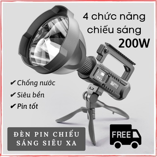 Đèn pin mini siêu sáng chiếu xa 1000m, đèn pin kèm đế đỡ chống thấm nước Gia dụng HOÀI AN 5.0