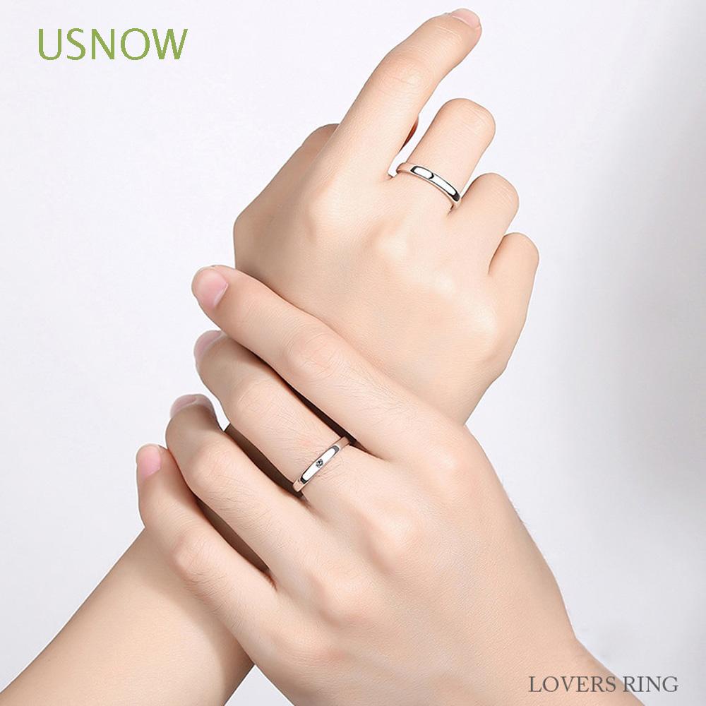 Set 1 Cặp Nhẫn Dạng Mở Tối Giản Có Thể Điều Chỉnh Cho Cặp Đôi